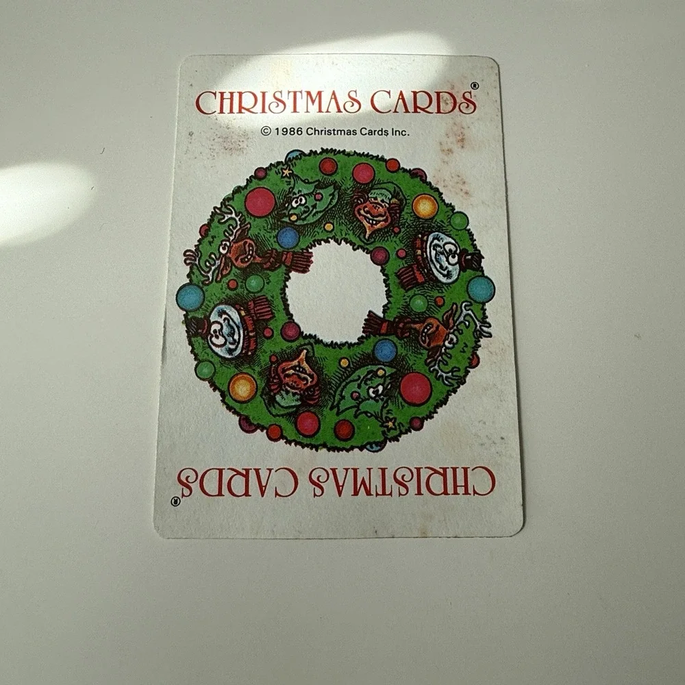 Christmas Theme Playing‎ Cards 1986 Santa Elf Tree Snowman Reindeer